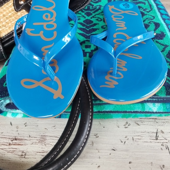 Sam Edelman Oliver Blue Flip Flops - Picture 5 of 5